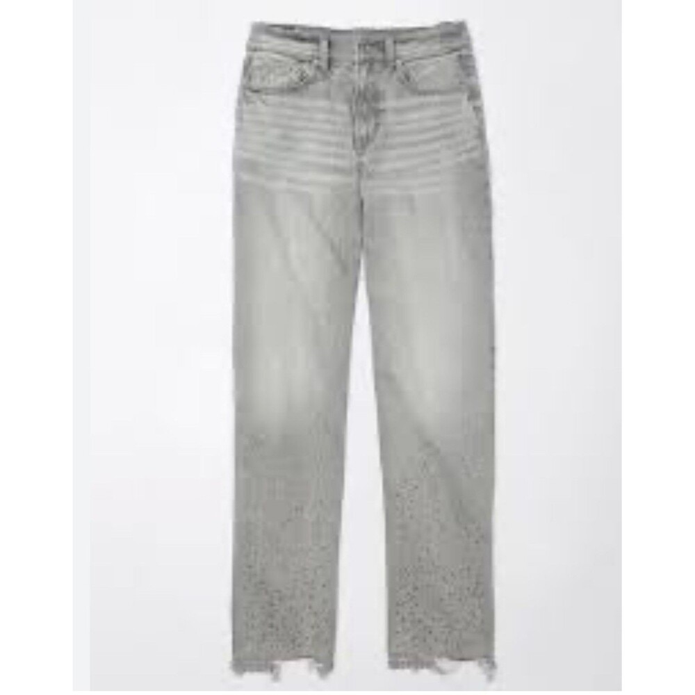 American Eagle AE Strigid Super High-Waisted Baggy Straight Embellished Jean 16